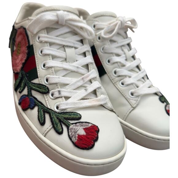 Gucci Ace Embroidered Floral Sneakers Size 36 - Picture 3 of 14